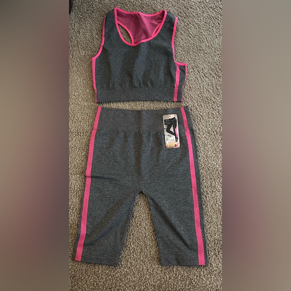 Active sets size M/Large capris and shorts sets available